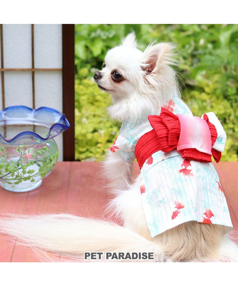 PET PARADISE 犬 服 浴衣 【小型犬】 金魚柄 赤 赤