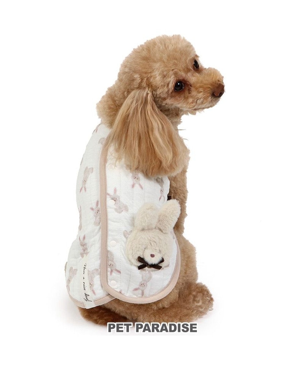 PET PARADISE ペットパラダイス  ふわりとキルトベスト うさぎ柄 小型犬 白~オフホワイト