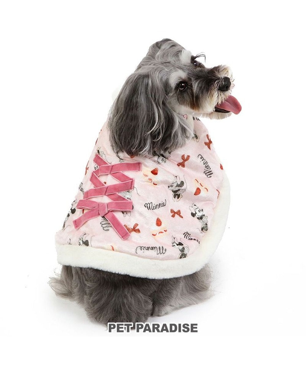 PET PARADISE ディズニー ミニー ポンチョ 《ケーキ柄》 小型犬 ピンク