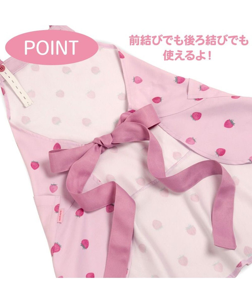 Mother garden マザーガーデン 野いちご キッズエプロン & 三角巾 セット 《レトロストロベリー柄》 130～150cm 