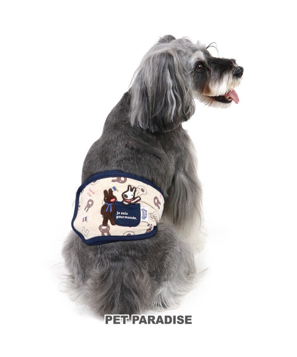 PET PARADISE 犬 服 マナーベルト リサとガスパール 【小型犬 】 フェイス柄 ベージュ