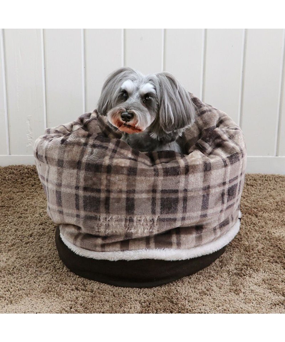 PET PARADISE ペットパラダイス 筒形寝袋 遠赤外線 《チェック柄》 42cm×70cm 