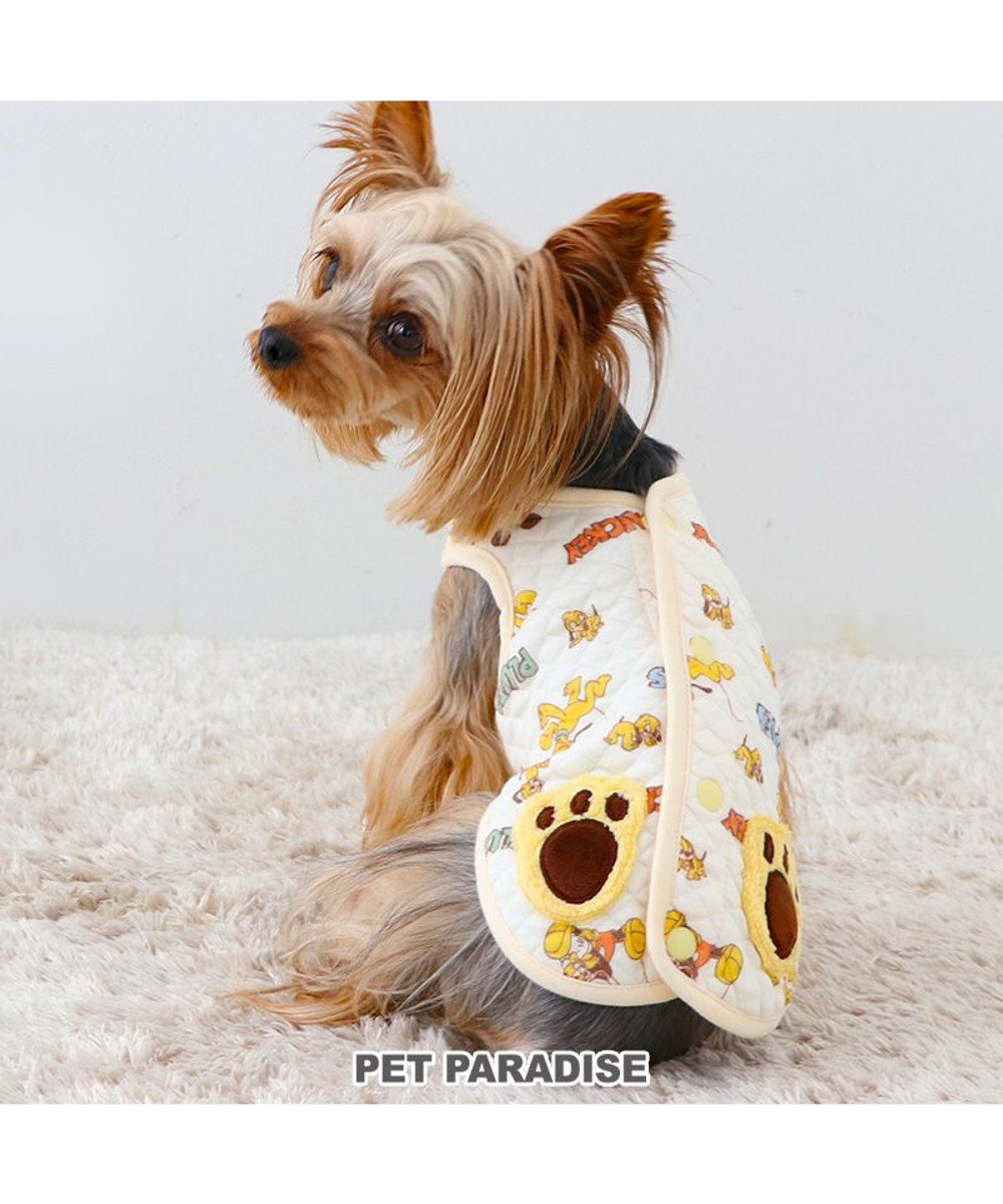 PET PARADISE ディズニー ミッキー&プルート 背中開き キルトベスト 小型犬 ベージュ