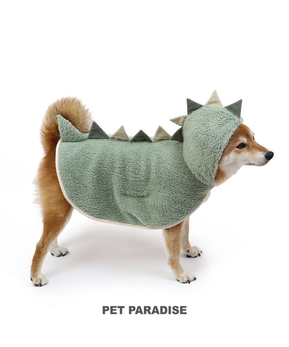 PET PARADISE ペットパラダイス 恐竜 ポンチョ もこもこ 中型犬 緑