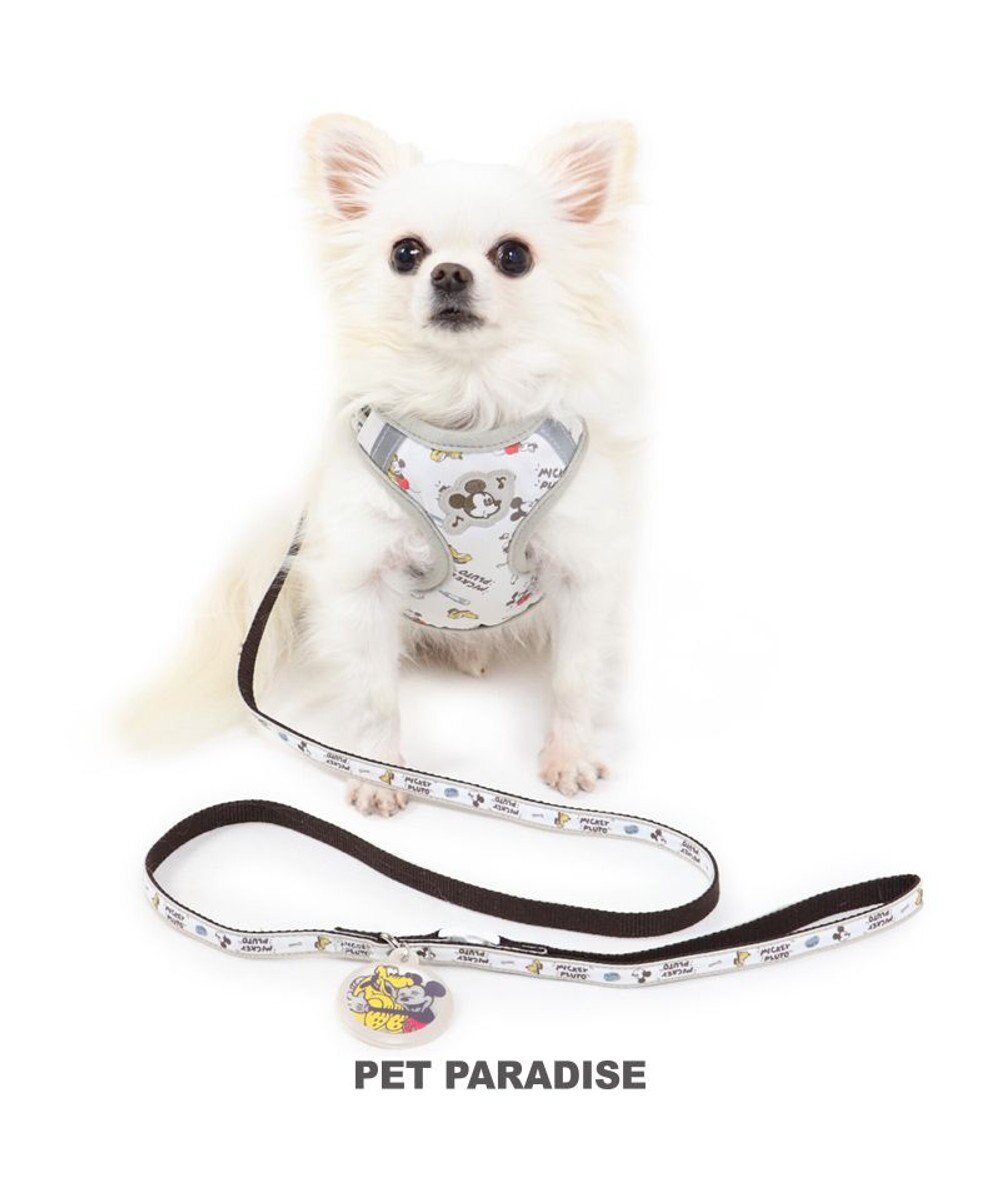 PET PARADISE 犬 ハーネス リード ディズニー ミッキーマウス ハーネス＆リード 〔Ｓ〕 小型犬 おさんぽ おでかけ お出掛け おしゃれ オシャレ かわいい グレー