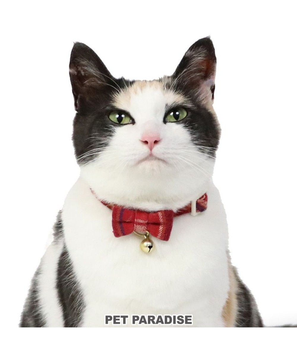 PET PARADISE 猫用 首輪 タータンチェック 【小】 【中】  レッドチェック レッドチェック
