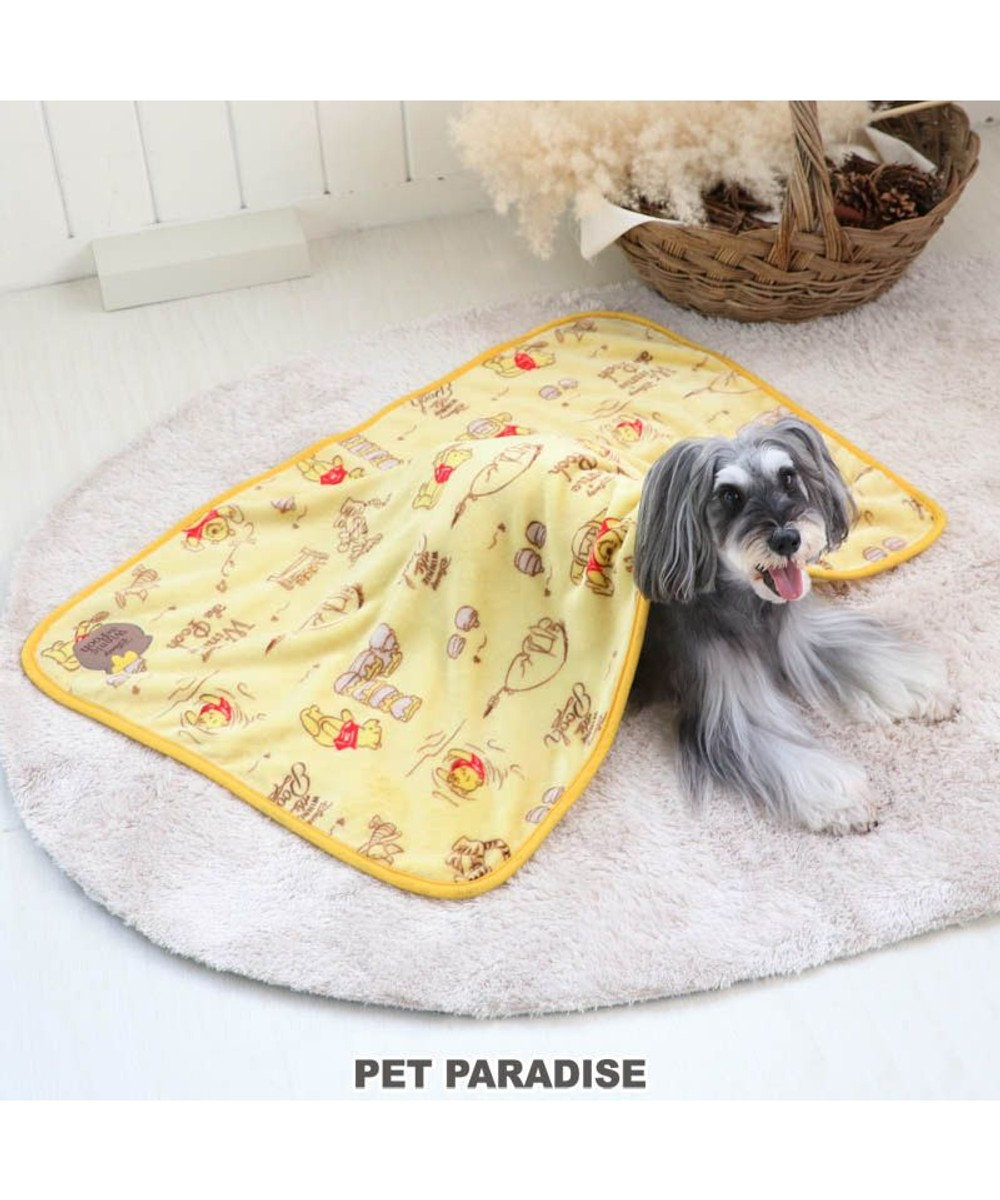 PET PARADISE 犬 毛布 ディズニー くまのプーさん ブランケット (90×60cm) ひざかけ おしゃれ かわいい 黄