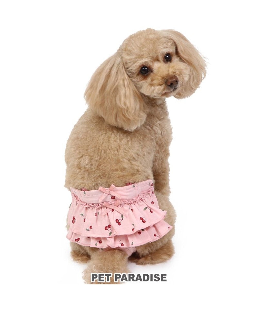 PET PARADISE 犬の服 犬 サニタリーパンツ 【小型犬】 チェリー柄 ピンク（淡）