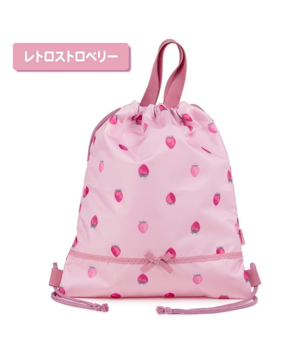 Mother garden マザーガーデン 野いちご お着替え巾着リュック 《レトロストロベリー柄》