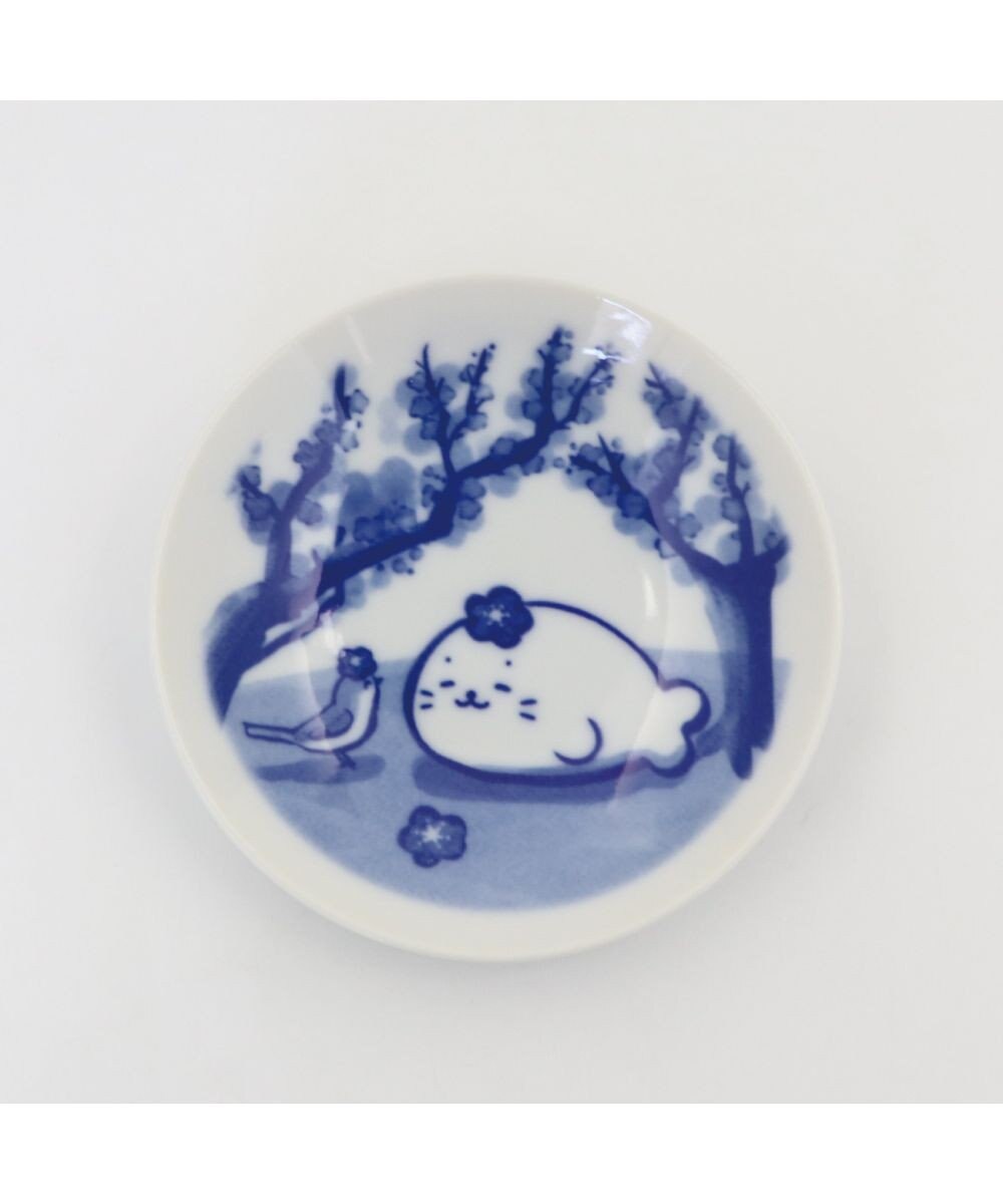Mother garden しろたん 和食器 旅柄 豆皿 1 枚《梅柄》 