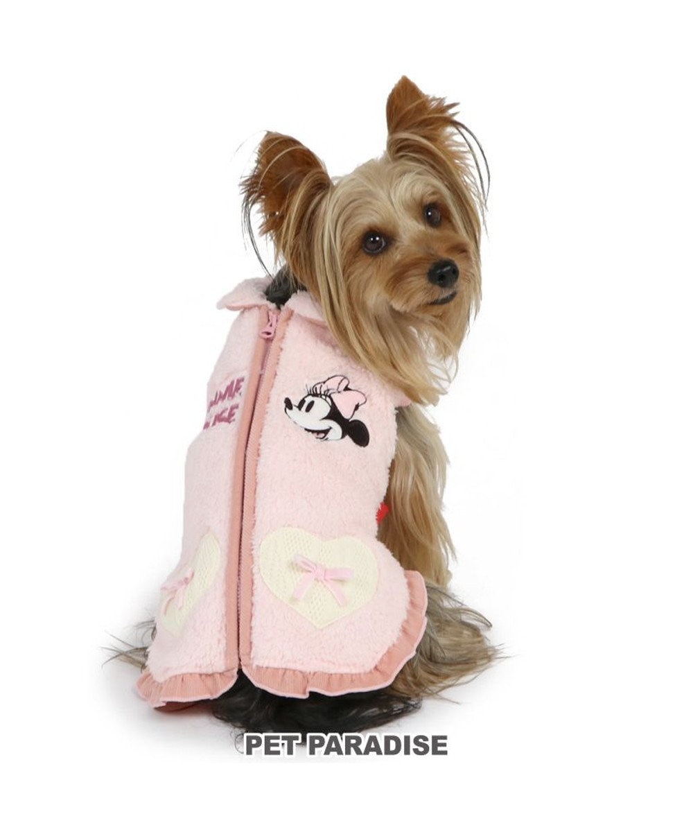 PET PARADISE 犬 服 ディズニー ミニーマウス 背中開き ベスト 【小型犬】 ハート ポケット 白~オフホワイト