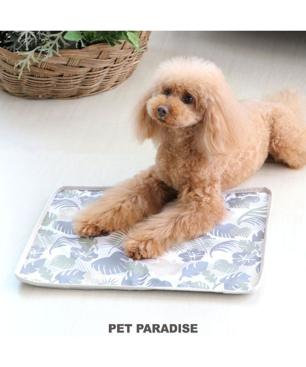 PET PARADISE 犬 春夏 クール 接触冷感 マット (44×35cm) ボタニカル柄 ジェルマット -
