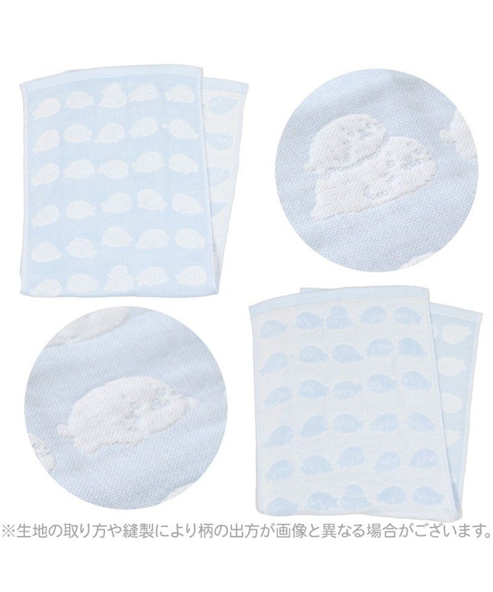 Mother garden しろたん いっぱい柄 6重ガーゼ フェイスタオル 