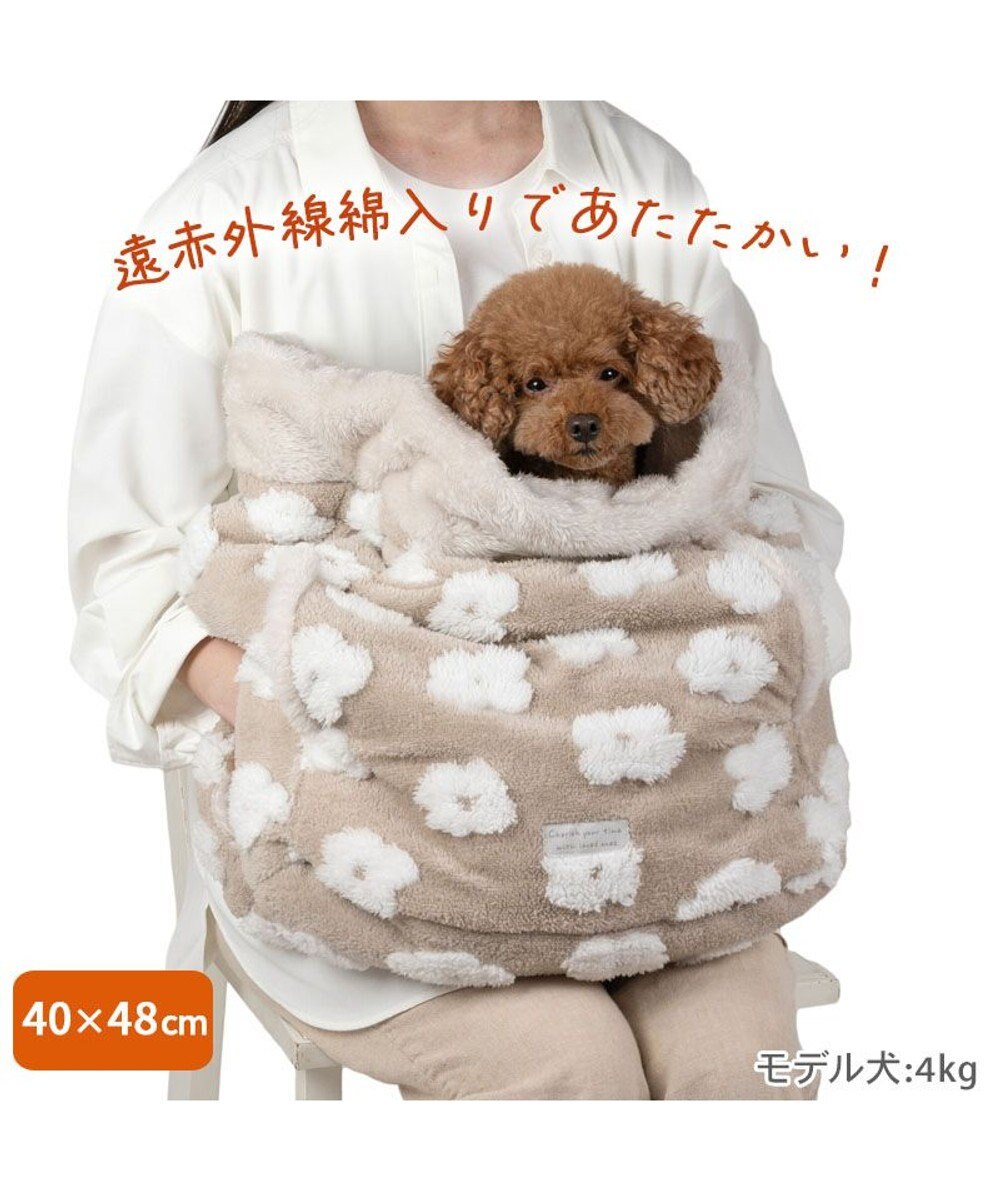 PET PARADISE ペットパラダイス 遠赤外線 ボア 犬たんぽ 《お花柄》M 