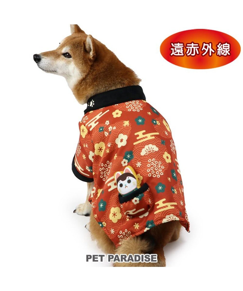 PET PARADISE ペットパラダイス 遠赤外線 レトロぬくぬく半纏 中型犬 レッド