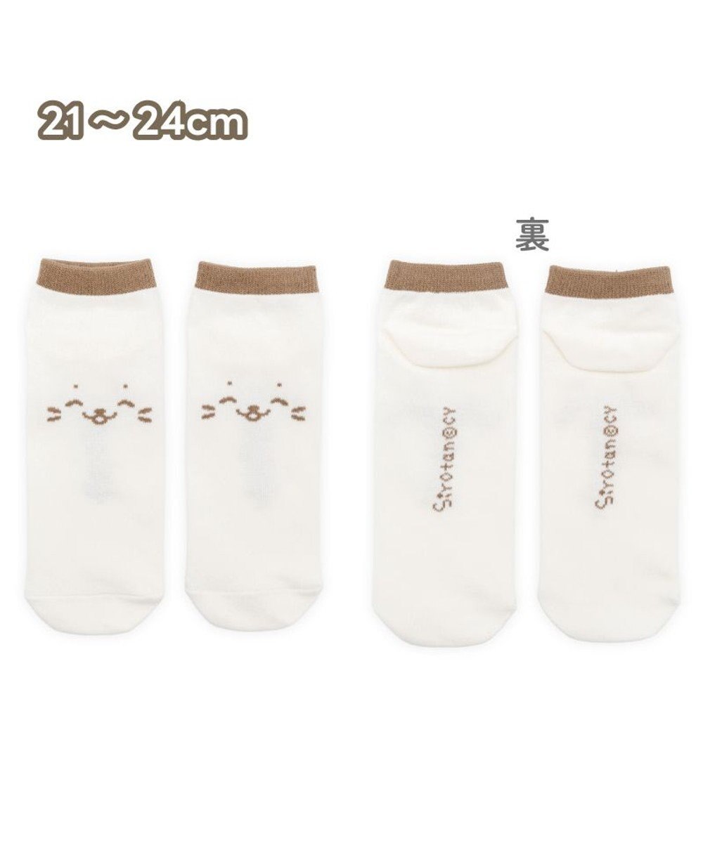 Mother garden しろたん 靴下 スニーカー丈 2足セット 21～24cm 《にっこりブラウン ドットウインク》 