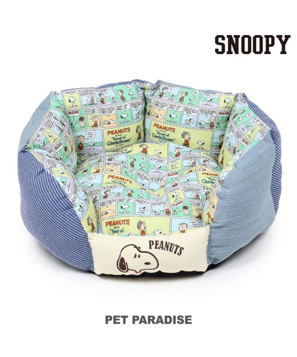 PET PARADISE 犬 ベッド スヌーピー 丸型 カドラー (56cm) コミック柄 マルチカラー