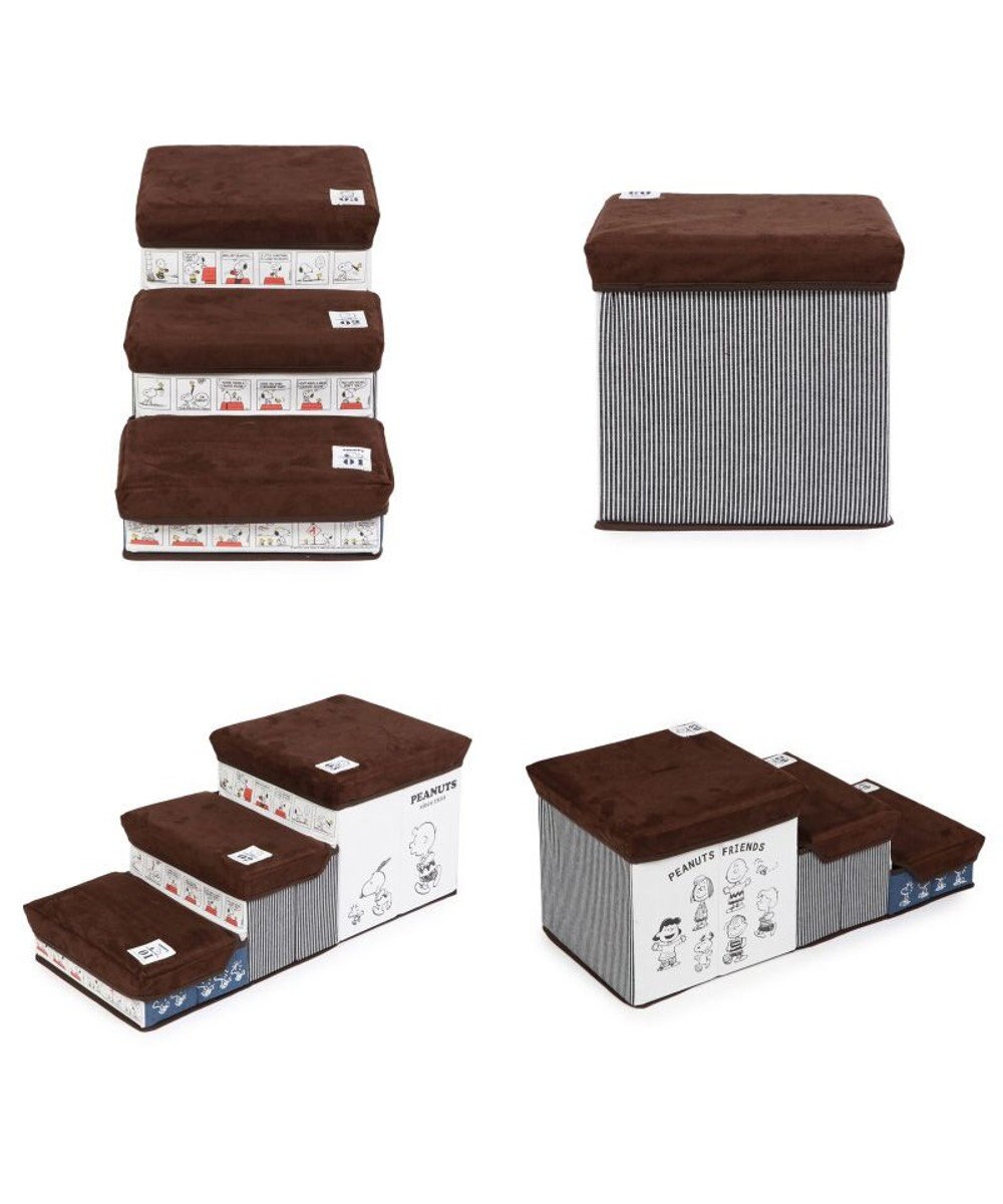 PET PARADISE 犬 ステップ 階段 スヌーピー 3段 ステップ 収納付きフレンズ柄 