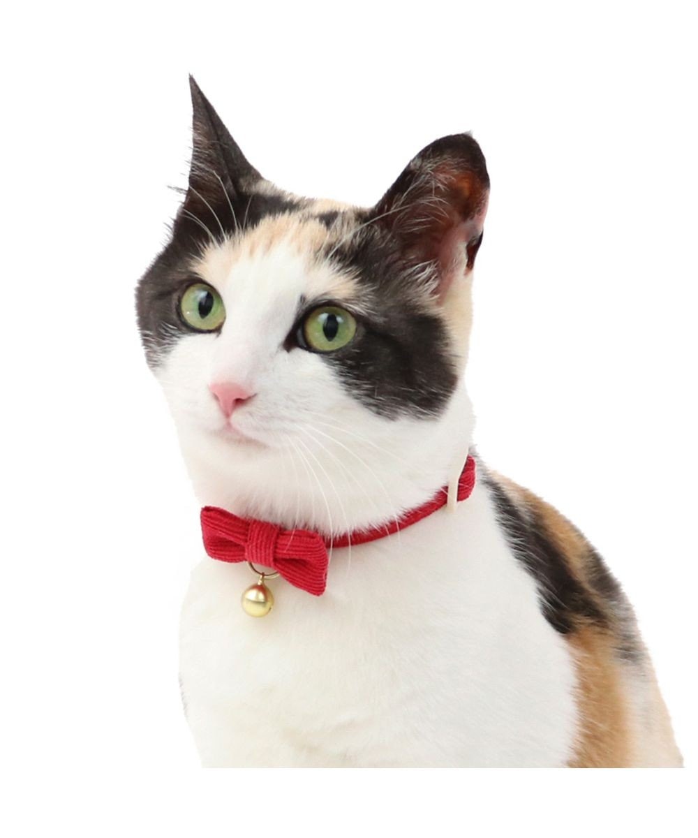 PET PARADISE 猫用 首輪 コーデュロイ 【小】 【中】  レッド レッド