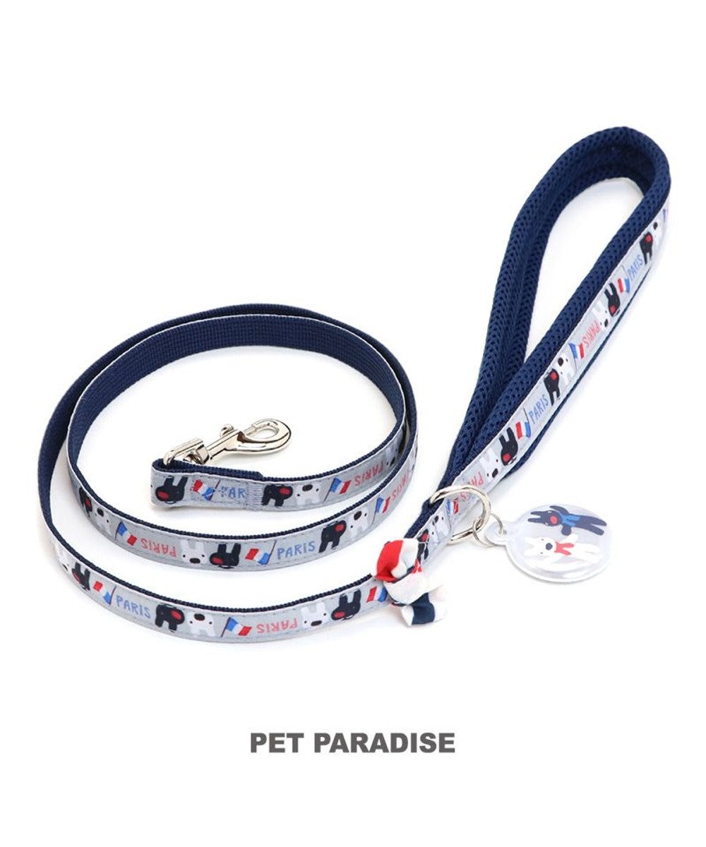 PET PARADISE リサとガスパール リボン付きリード 《パリ柄》 ４Ｓ~３Ｓ 小型犬 グレー