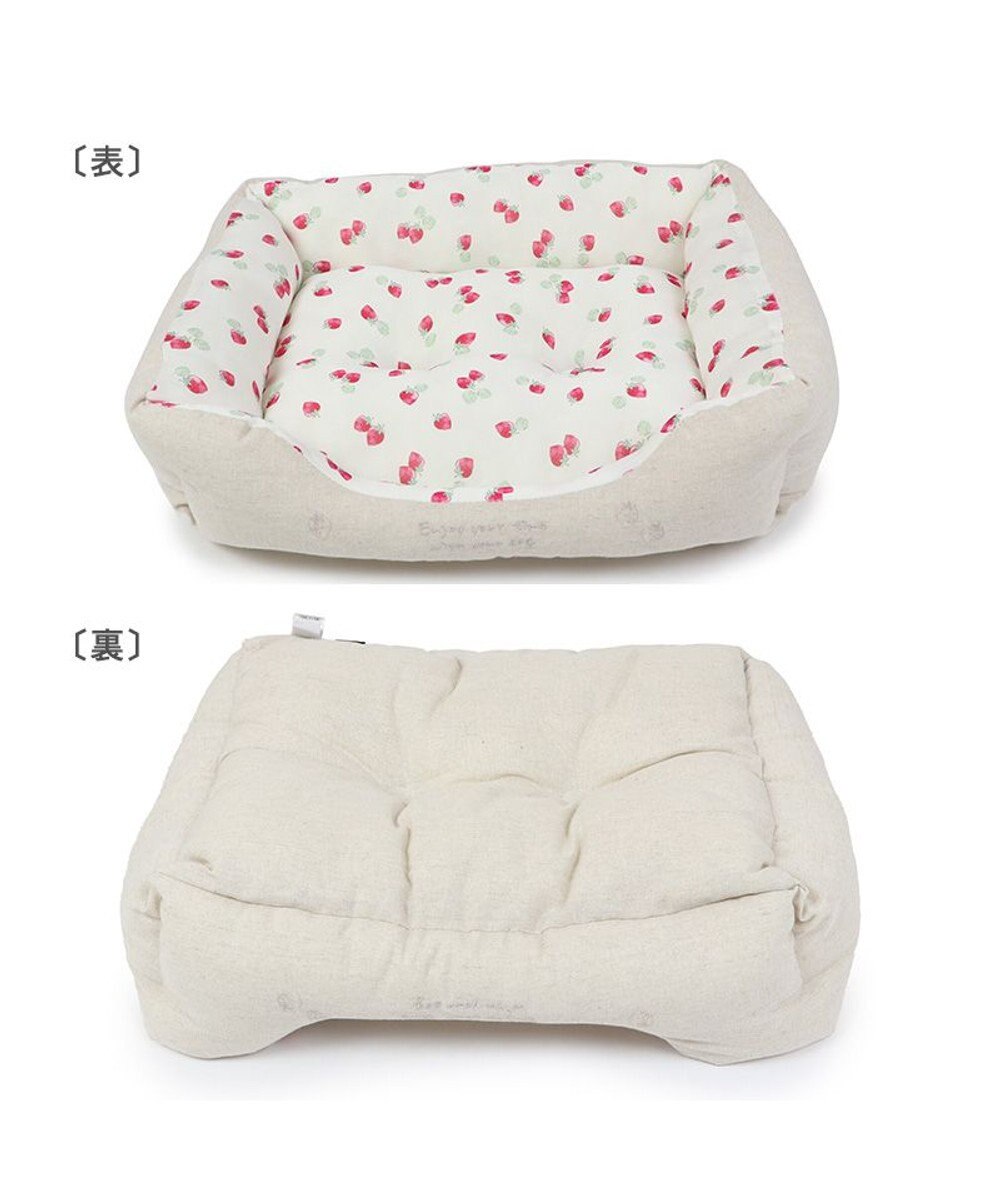 PET PARADISE ペットパラダイス 苺柄 接触冷感 クールカドラーベッド（57×45cm） 