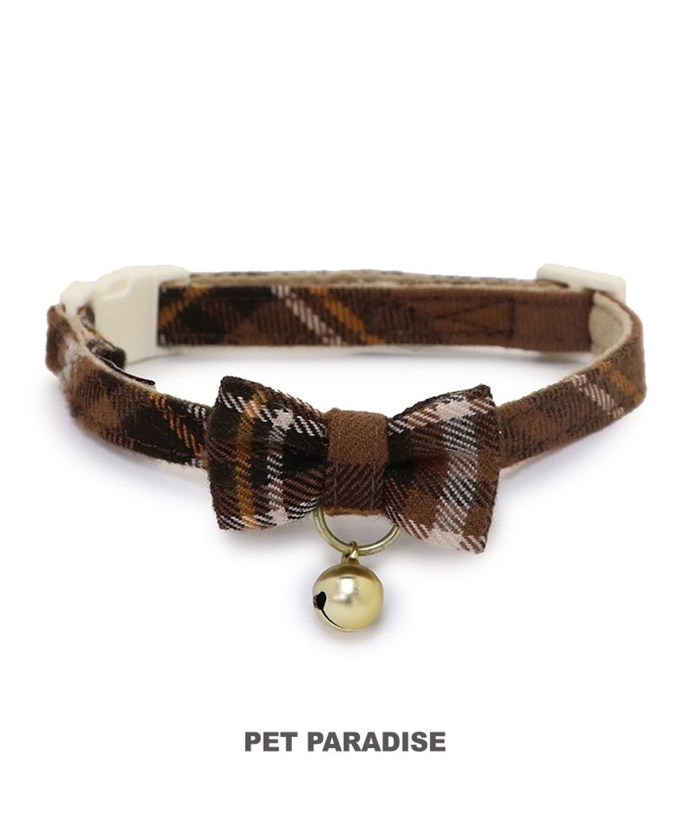 PET PARADISE 猫用 首輪 タータンチェック 【小】 【中】  ブラウンチェック ブラウンチェック
