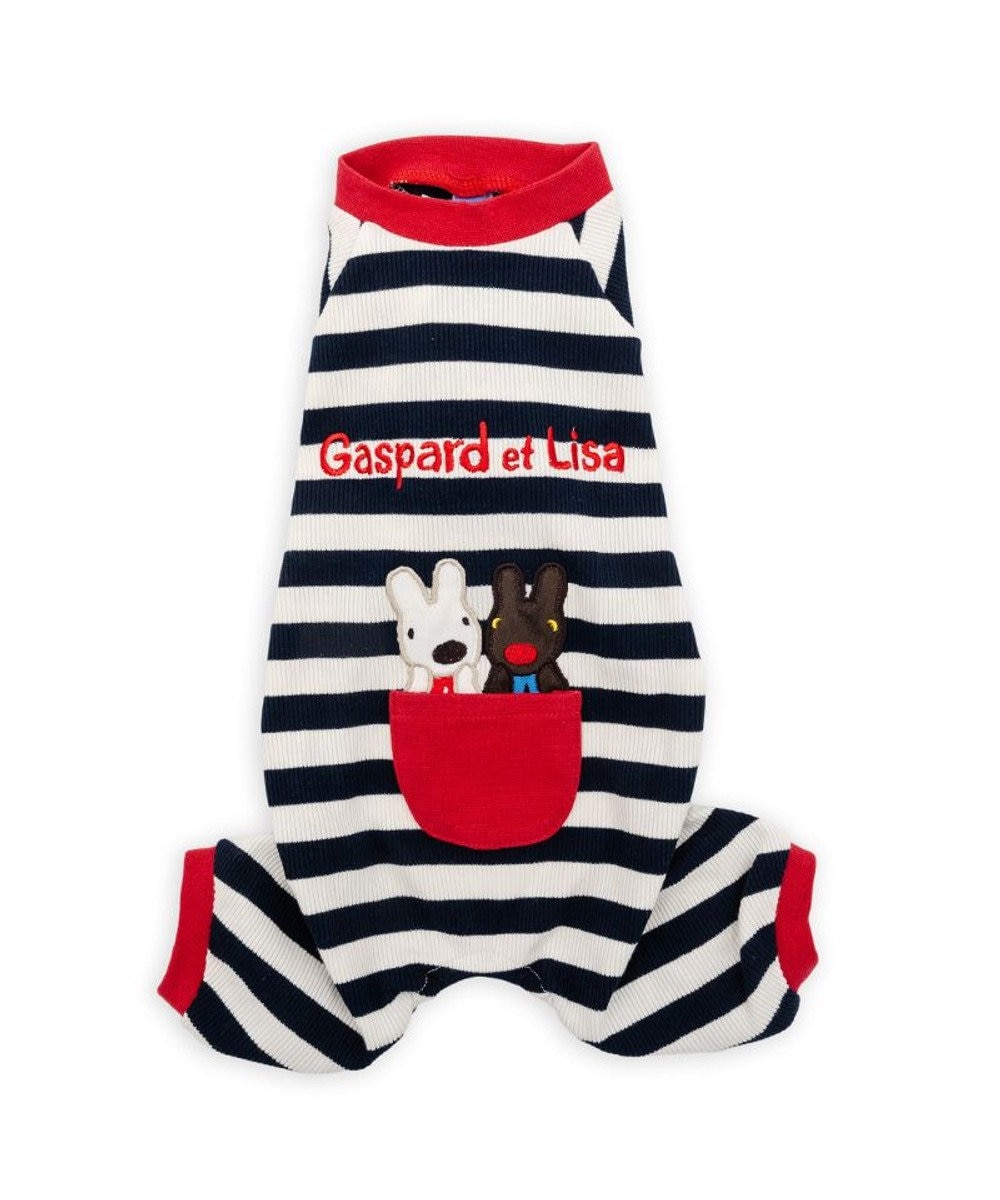 PET PARADISE  リサとガスパール ボーダー ロンパース 小型犬