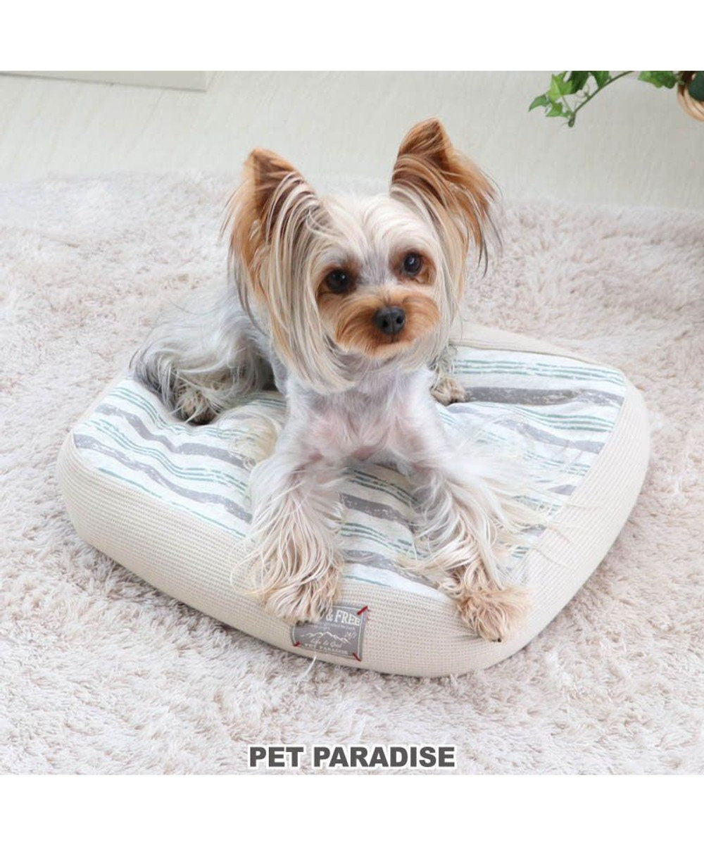 PET PARADISE 犬 ベッド おしゃれ (38×32cm) 水色  脱カバー 犬 猫 ベッド マット 小型犬 介護 おしゃれ かわいい ふわふわ  あごのせ 水色