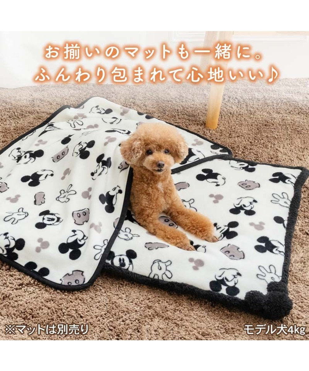 PET PARADISE ディズニー ミッキーマウス 白黒 ボア ブランケット 
