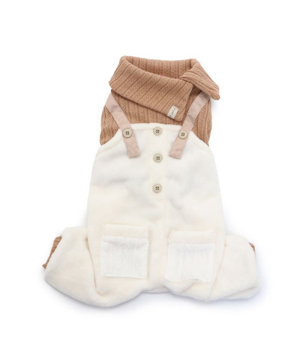 PET PARADISE 犬 服 つなぎ パンツ  【小型犬】 ニット ボア 