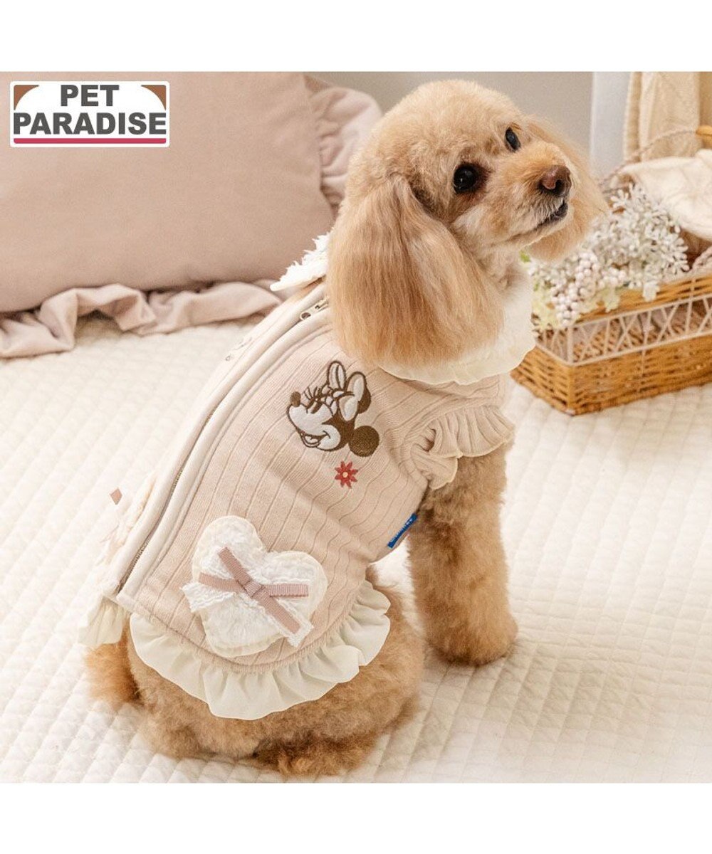 PET PARADISE ディズニー ミニーマウス お花 ジップUP ベスト 小型犬 