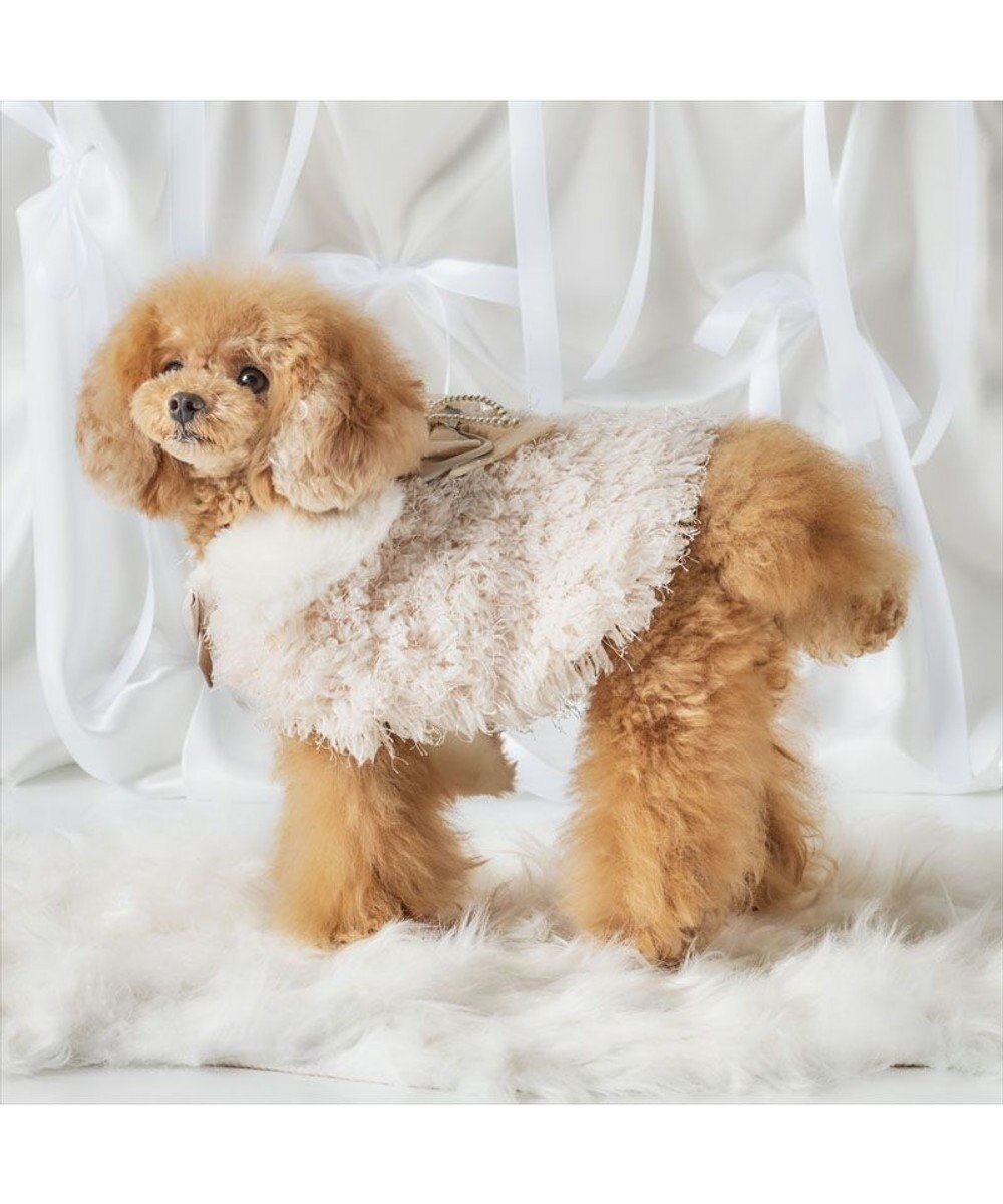 PET PARADISE cherircouture ドットリボン ポンチョ 《ホワイト》 小型犬 