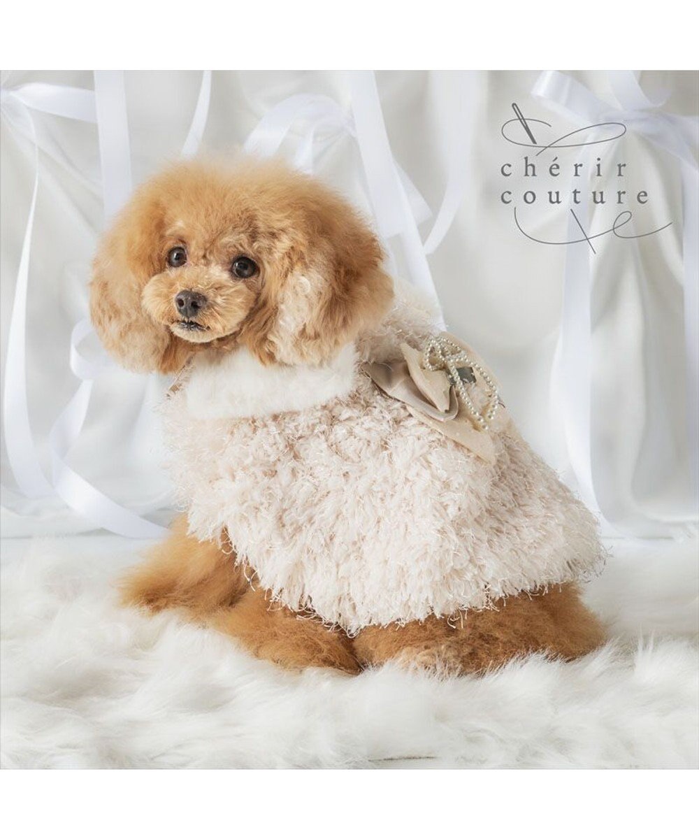 PET PARADISE cherircouture ドットリボン ポンチョ 《ホワイト》 小型犬 