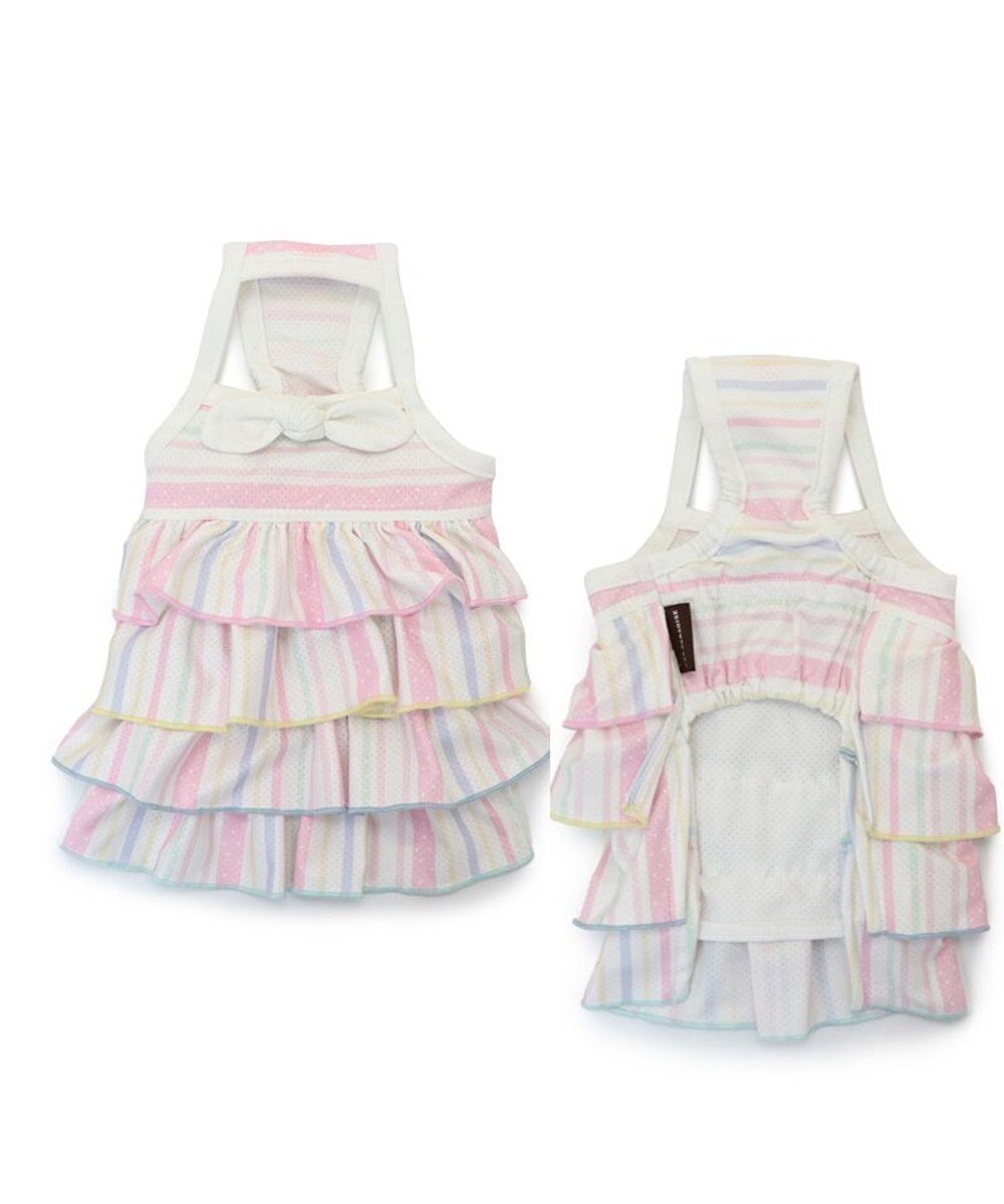 PET PARADISE 犬の服 夏 ひんやり クール メッシュ 接触冷感 虫よけ ボーダーキャミソール 【小型犬】クールマックスエコメイド 