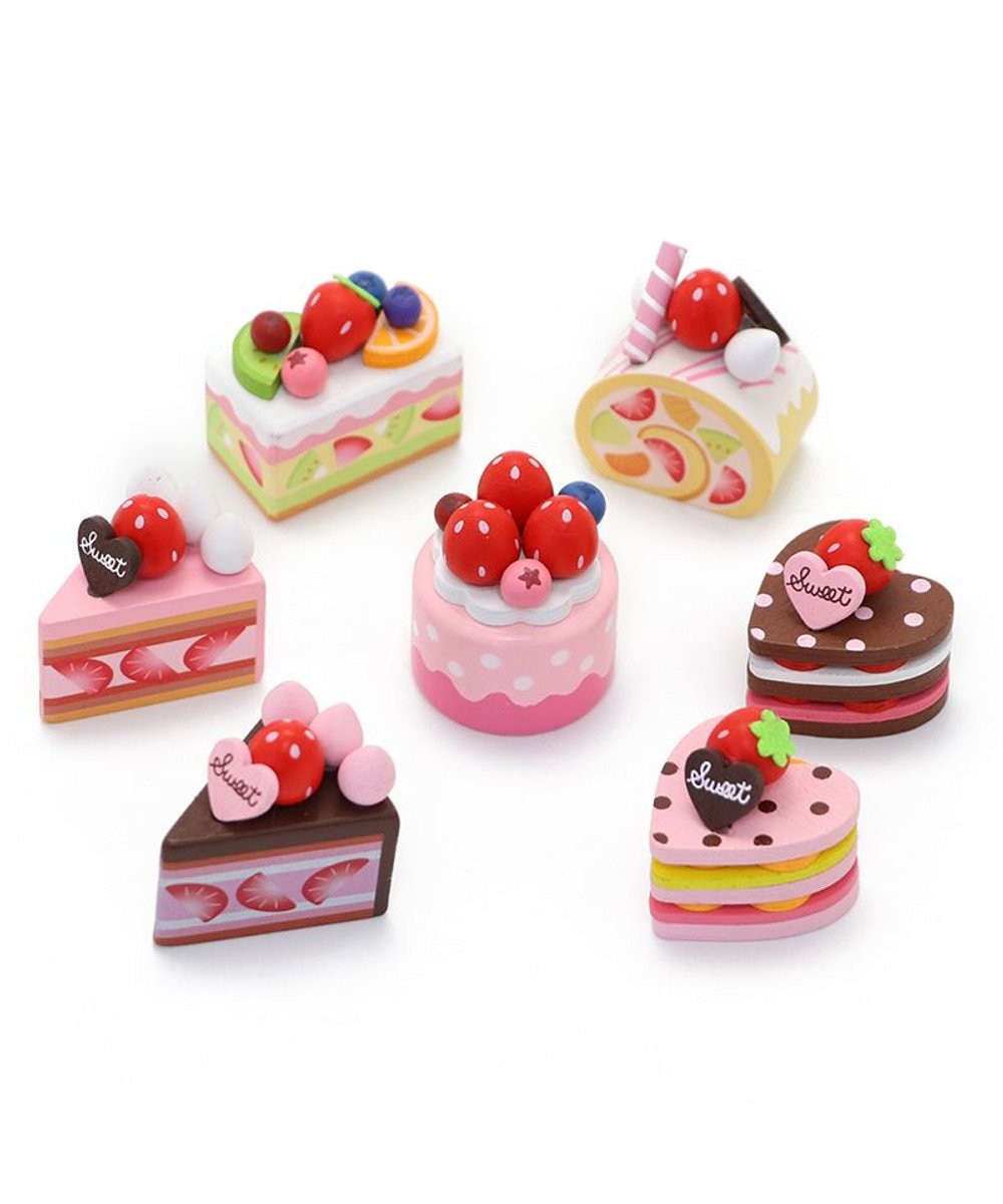 マザーガーデン 木製 ミニケーキ ショートケーキ チョコ 単品 木のおままごと ショートケーキ 木のおもちゃ 磁石 マグネット くっつくおもちゃ 目印 マルチカラー