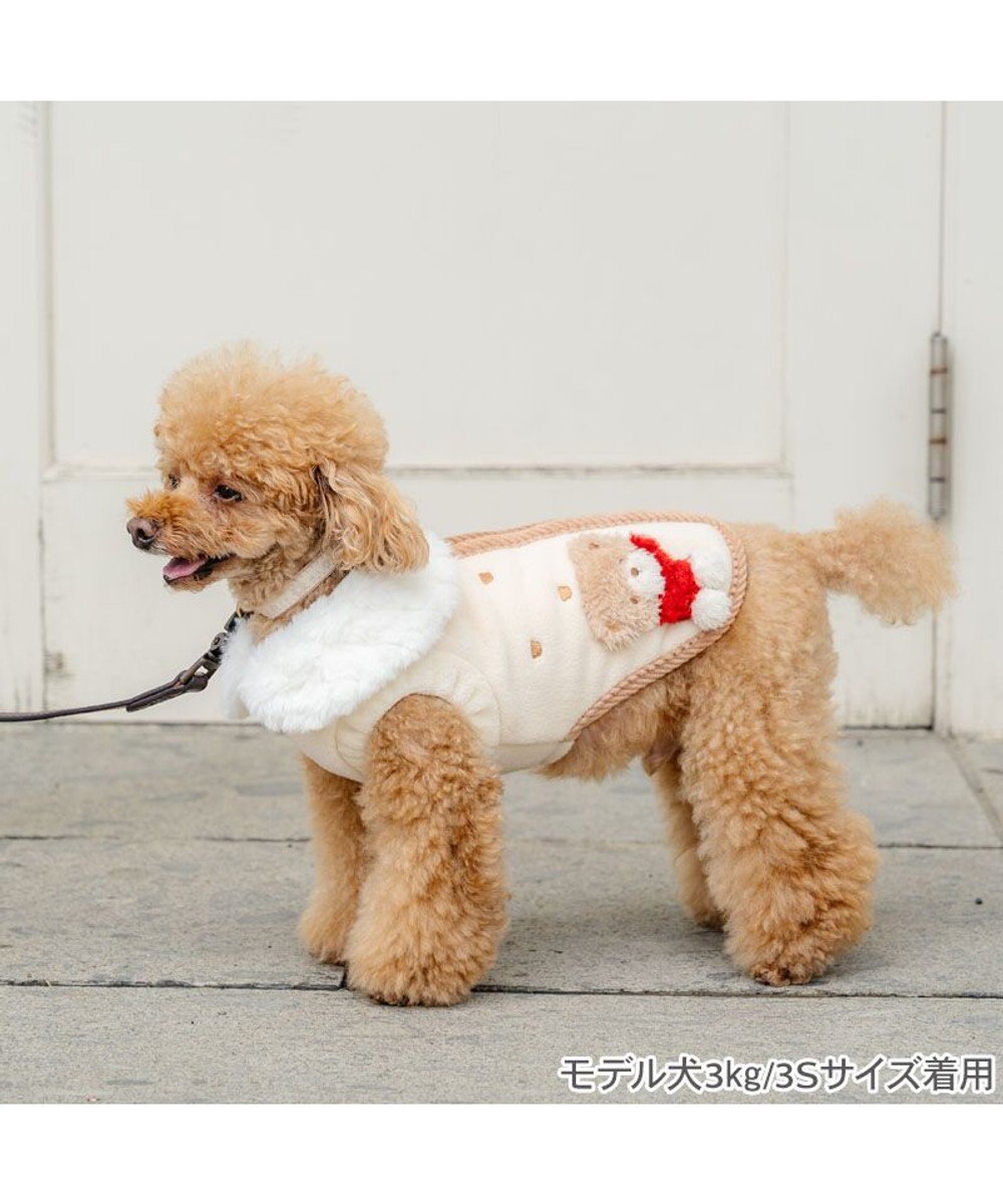 PET PARADISE ペットパラダイス くまちゃん 背中開き ベスト 《あったかマフラー刺繍》小型犬 