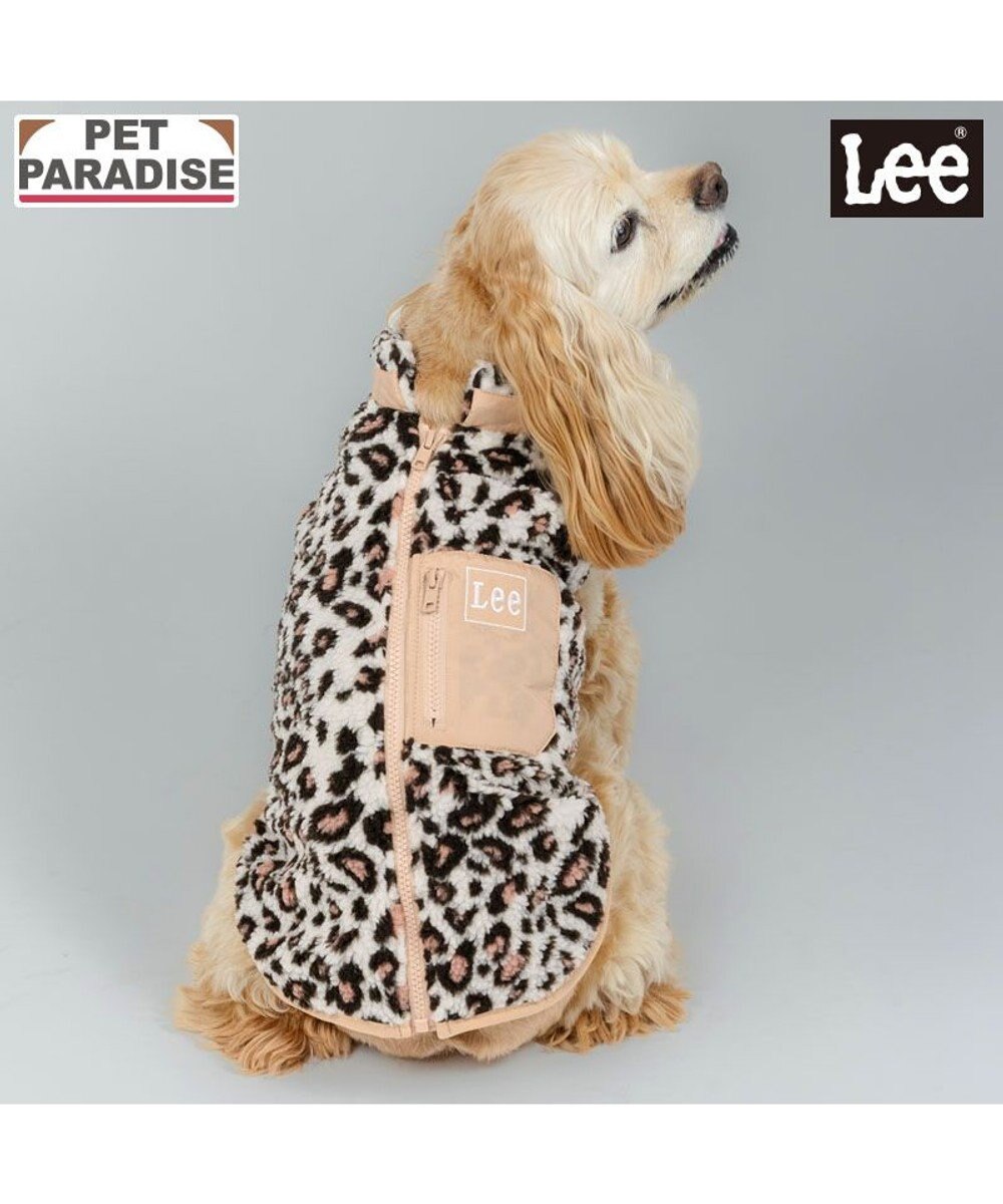 PET PARADISE Lee レオパード柄 ボアベスト 《ベージュ》 中型犬 大型犬 
