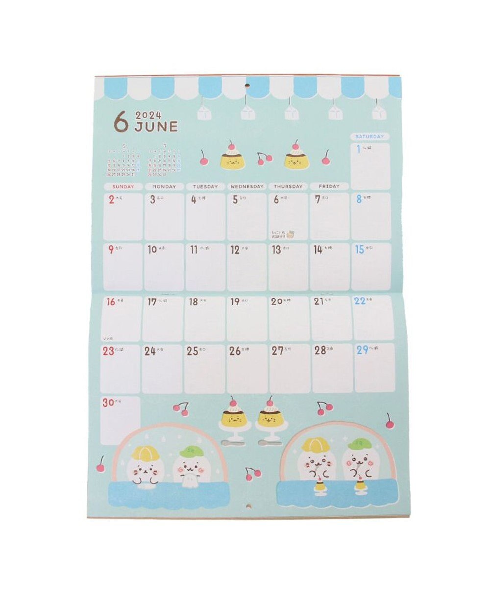 Mother garden しろたん 2024年 壁掛けカレンダー 《シロタン喫茶柄》 A4サイズ 