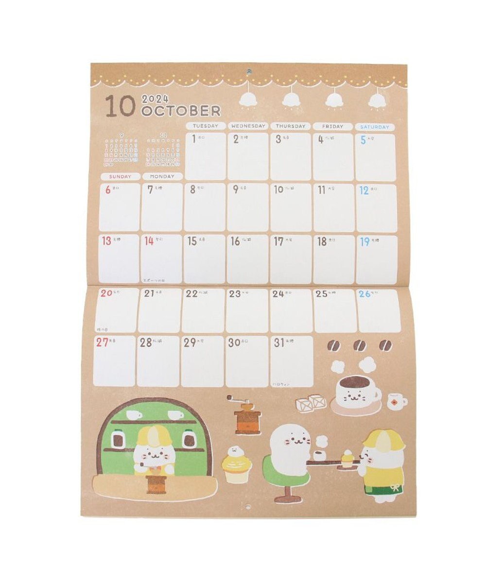 Mother garden しろたん 2024年 壁掛けカレンダー 《シロタン喫茶柄》 A4サイズ 