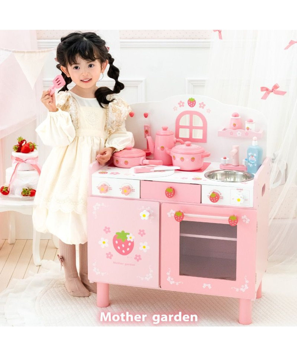 Mother garden 【リニューアル】★マザーガーデン★ 野いちご おままごと キューティー デラックスキッチン UP 2025 ピンク（淡）