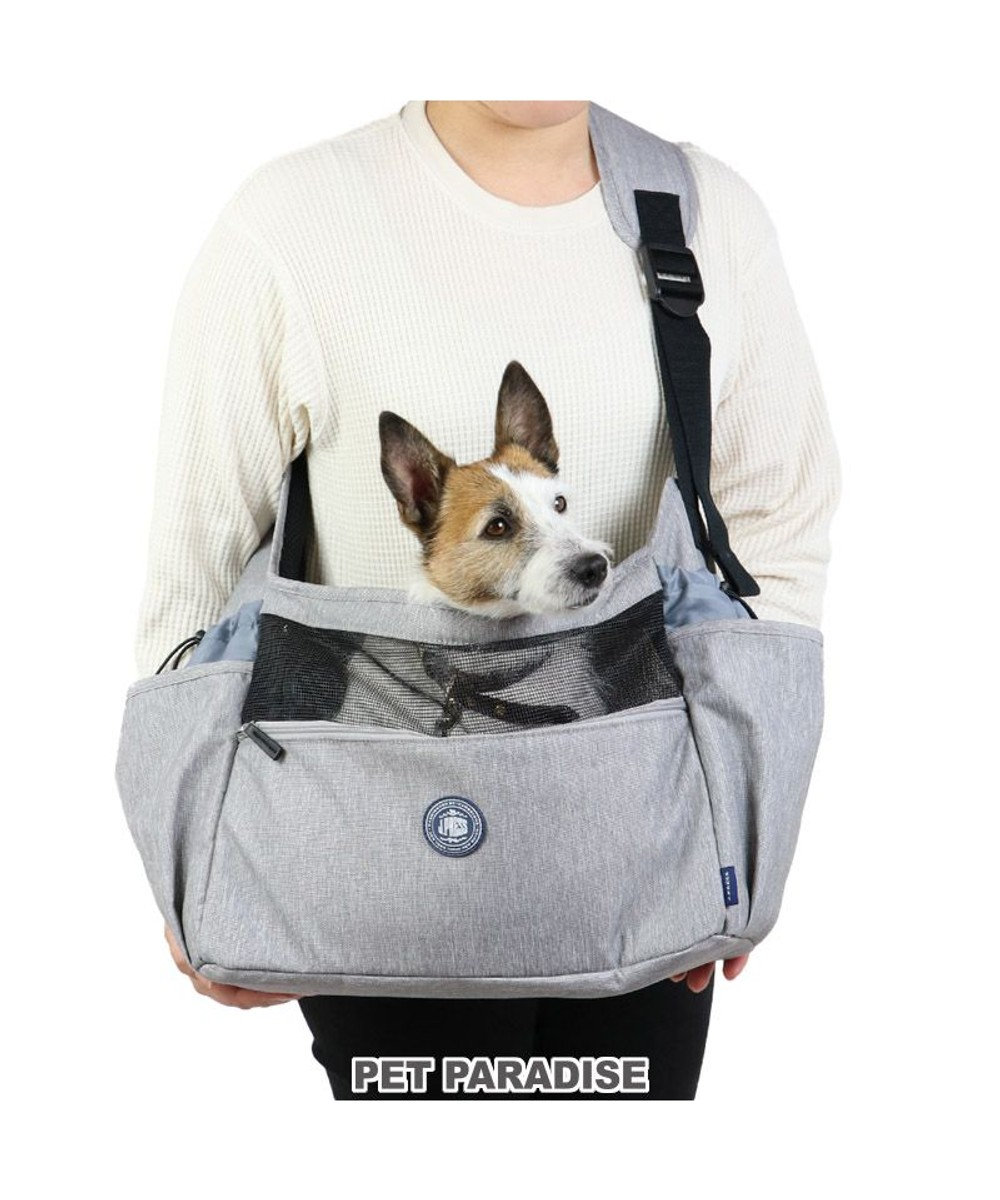 PET PARADISE 犬 キャリーバッグ スリング J.PRESS 【小型犬】 ライト メッシュ グレー