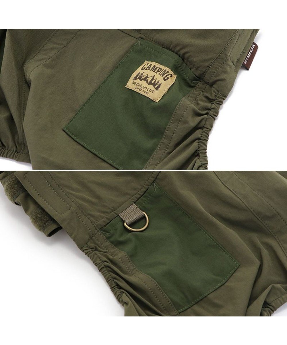 PET PARADISE ペットパラダイス オーバーオール ミリタリ カーキ 【小型犬】 