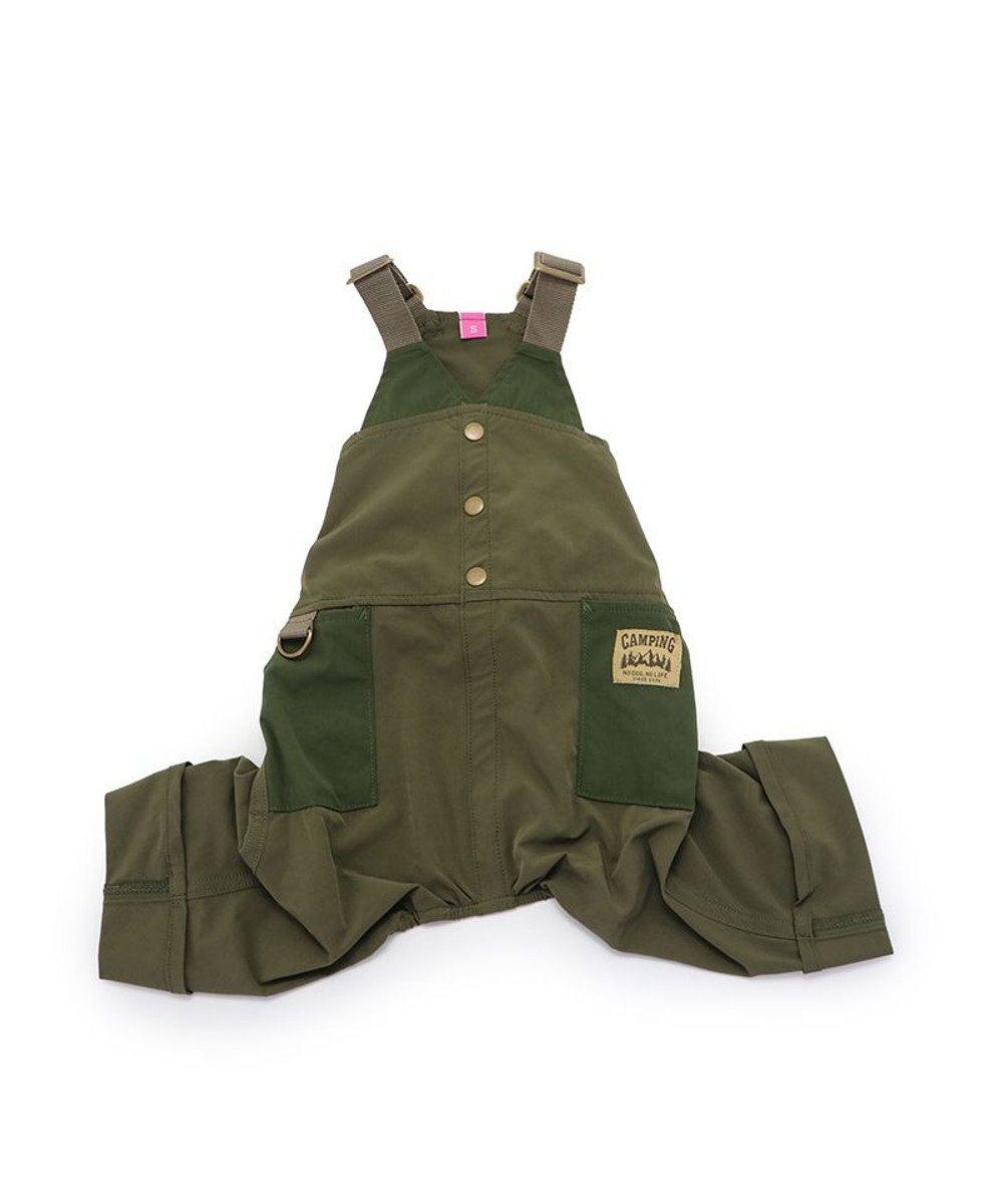 PET PARADISE ペットパラダイス オーバーオール ミリタリ カーキ 【小型犬】 
