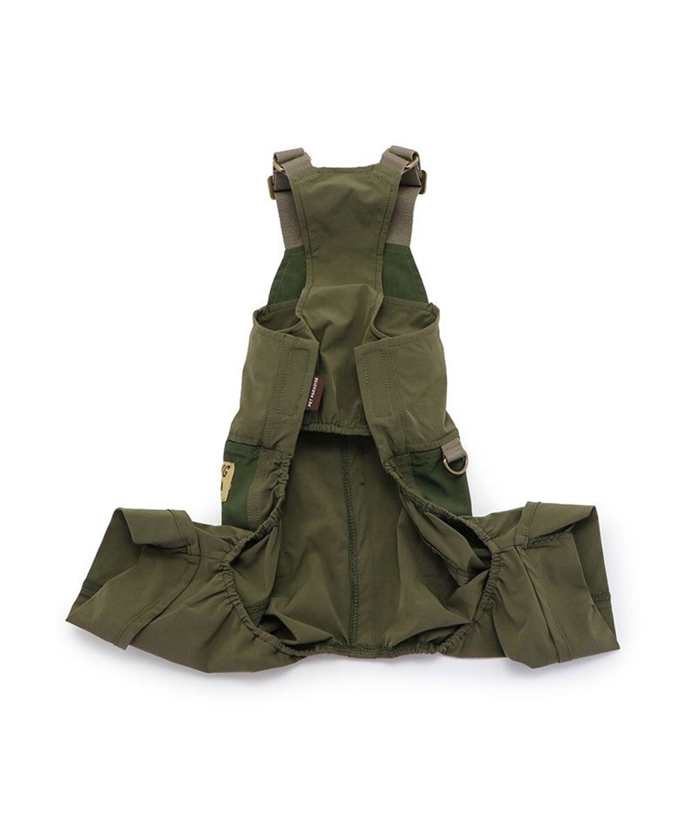 PET PARADISE ペットパラダイス オーバーオール ミリタリ カーキ 【小型犬】 