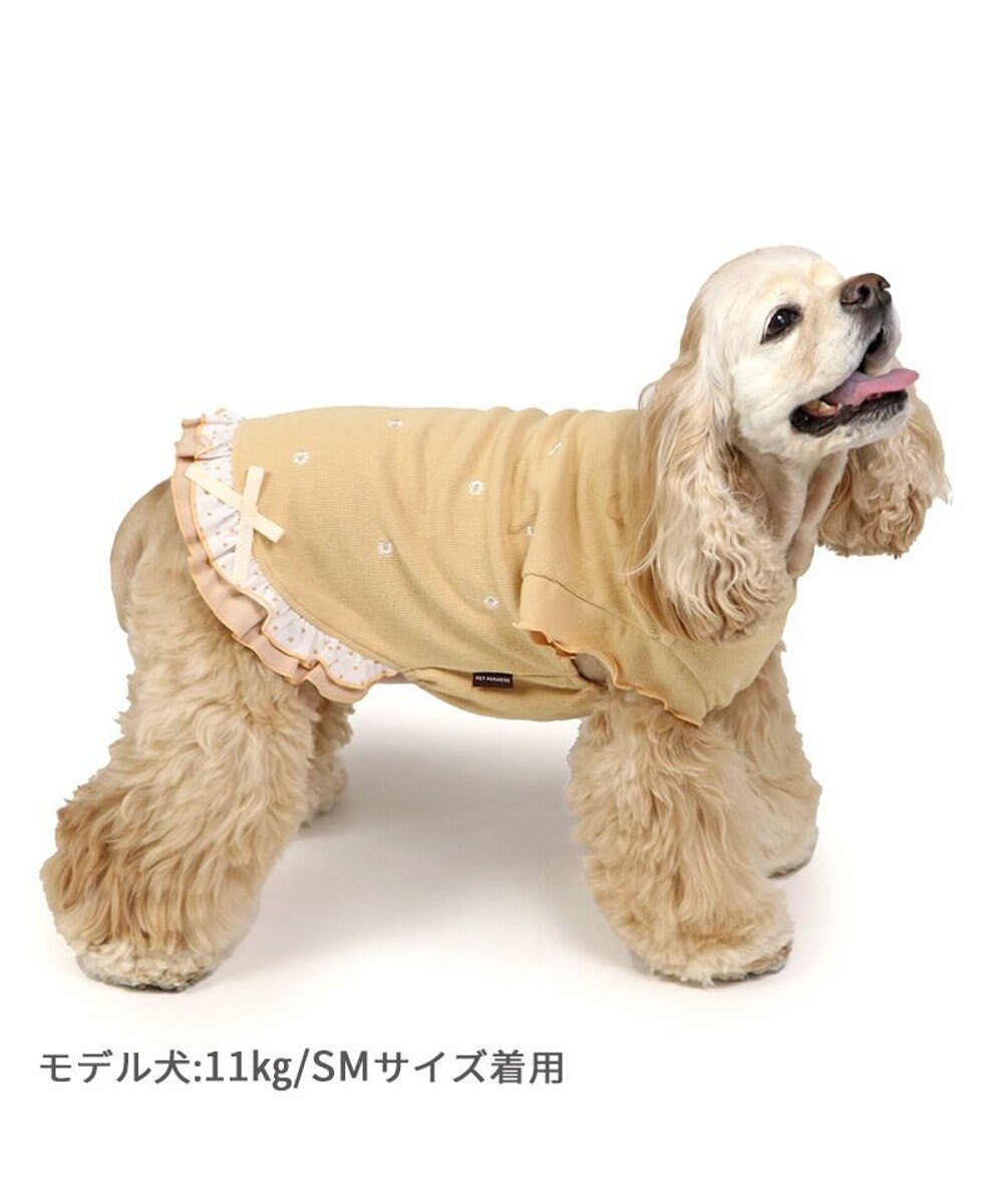 PET PARADISE ペットパラダイス  ペティヒート プレミアム Tシャツ 《花刺繍柄》 中型犬 大型犬 