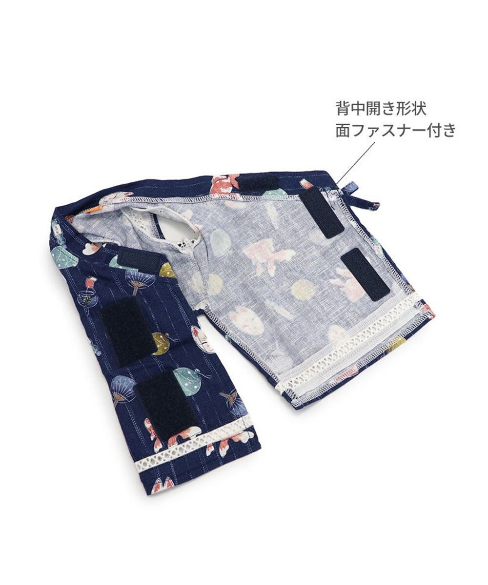 PET PARADISE ペットパラダイス 接触冷感 背中開き 甚平 《縁日柄》　中型犬 