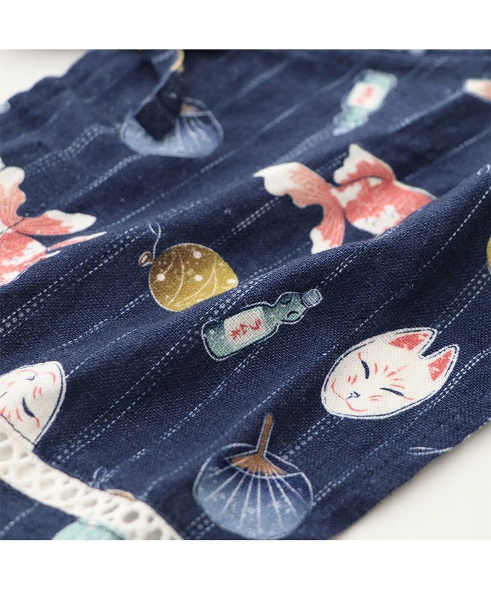 PET PARADISE ペットパラダイス 接触冷感 背中開き 甚平 《縁日柄》　中型犬 