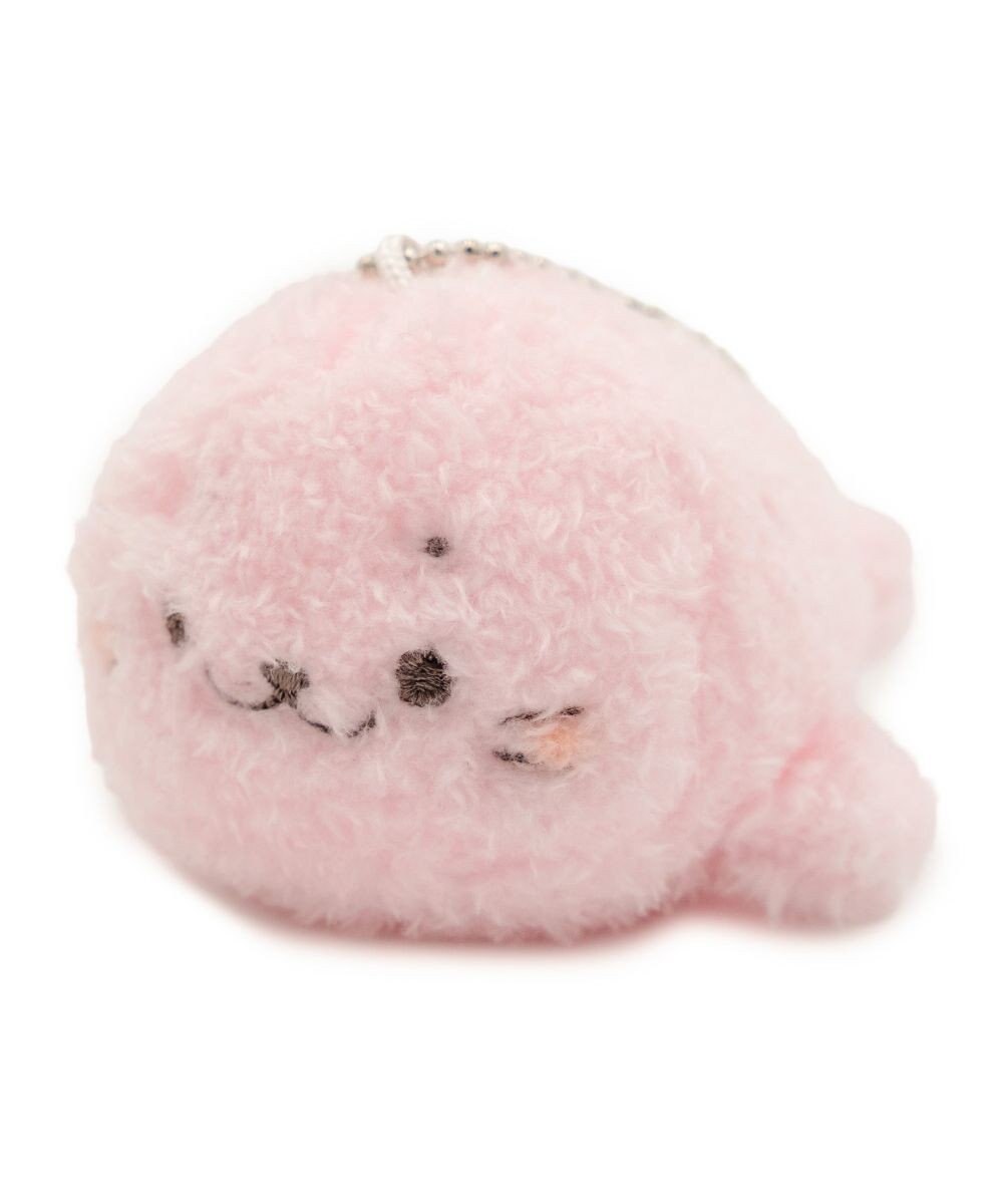 Mother garden しろたん ふわふわキーホルダー 《桃》 単品 ピンク