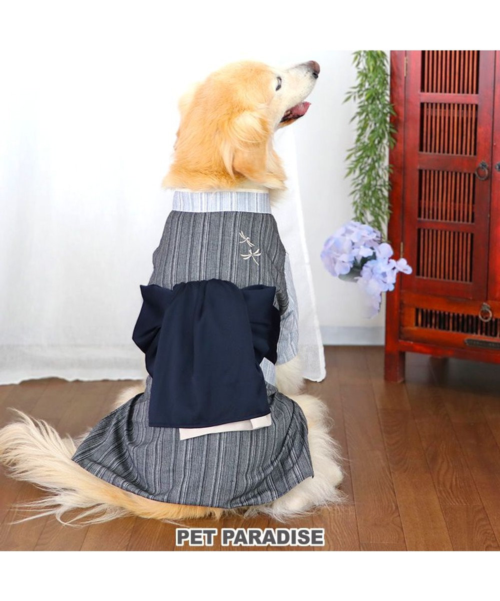 PET PARADISE ペットパラダイス 黒白 浴衣 とんぼ刺繍 中型犬 大型犬 黒