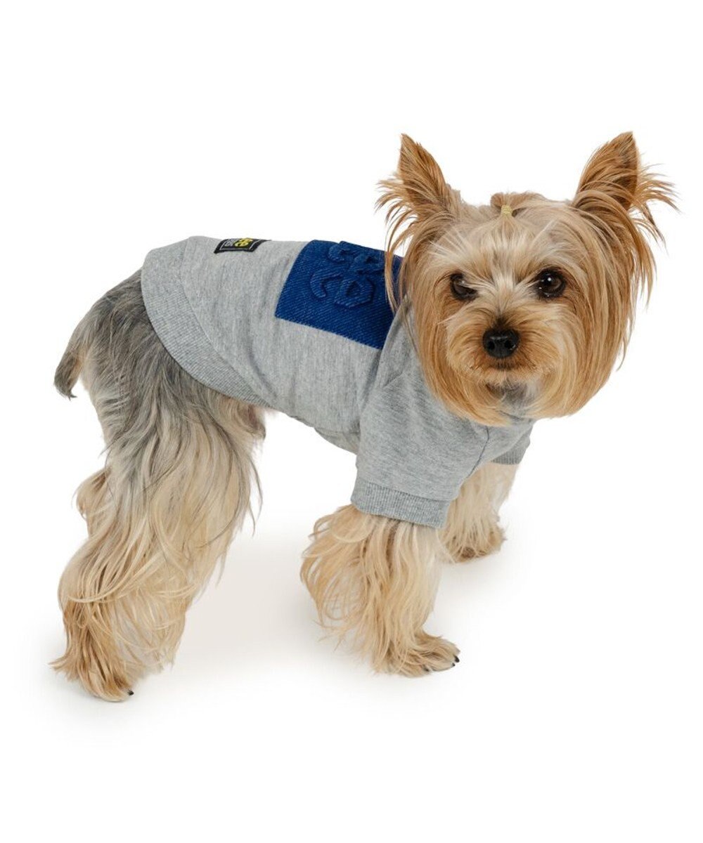 PET PARADISE Lee エンボス ロゴ Ｔシャツ 《グレー》 小型犬 